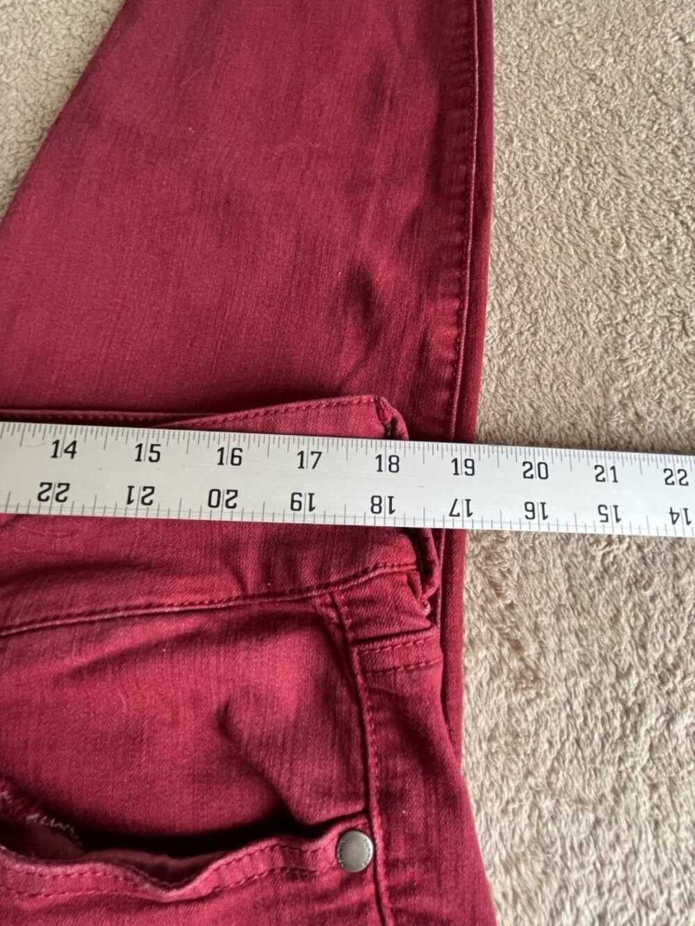 Torrid Jegging Jeans 14R Burgundy High Rise Skinny Moto Zippers - Picture 13 of 13